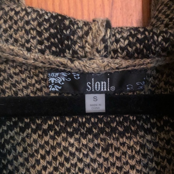 Sioni geometric print long hooded open front cardigan size small - Picture 4 of 5